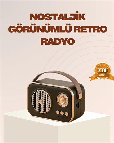 Retro Bluetooth Radyo – Nostaljik Tasarım, TF Kart ve USB Destekli