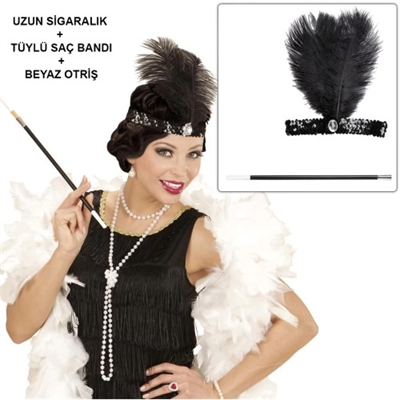 Retro Charliston Aksesuar Seti – Gatsby Kostüm Seti