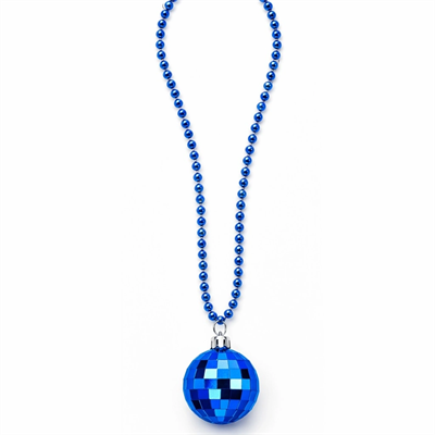 Retro Disko Topu Şekilli 8039ler 9039lar Mavi Renk Plastik Kolye