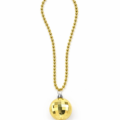 Retro Disko Topu Şekilli 80'ler 90'lar Altın Renk Plastik Kolye