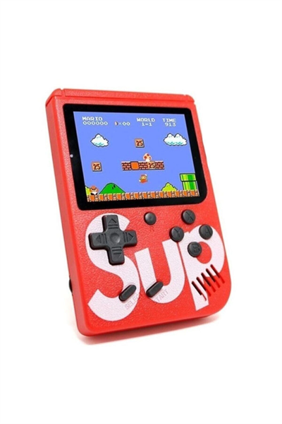 Retro El Konsolu 3 İnç Ekran HD 400 Oyun İçeren Şarj Edilebilir Taşınabilir Oyun Cihazı Kırmızı