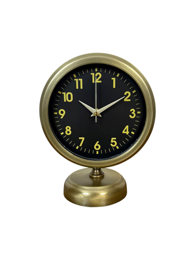 Retro Elegance 25 x 20 Cm Eskitme Metal Masa Saati