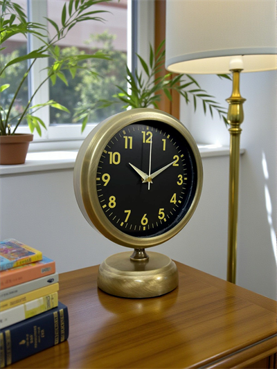 Retro Elegance 25 x 20 Cm Eskitme Metal Masa Saati