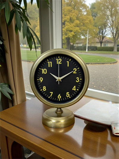 Retro Elegance 25 x 20 Cm Eskitme Metal Masa Saati