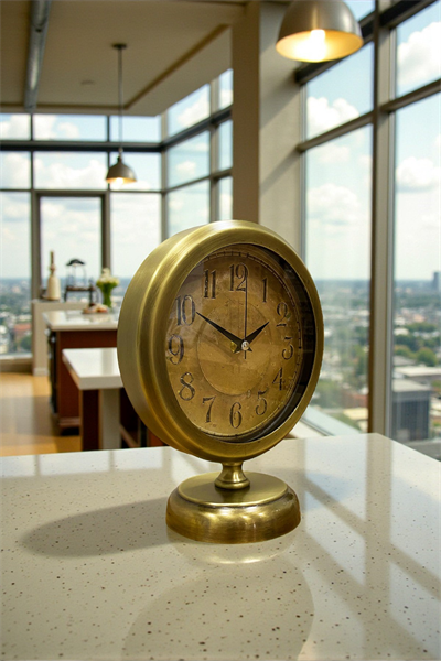 Retro Eskitme 25 x 20 Cm Metal Şık Masa Saati