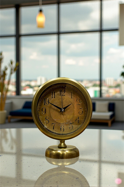 Retro Eskitme 25 x 20 Cm Metal Şık Masa Saati