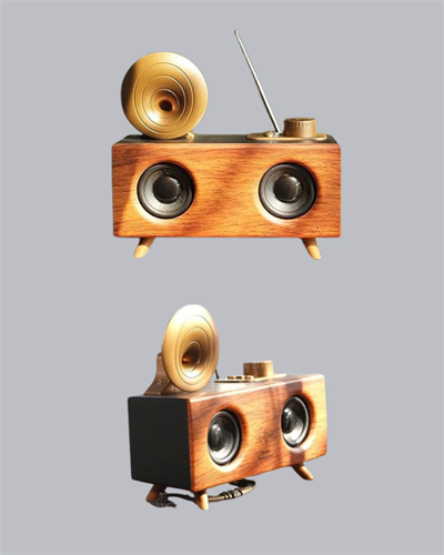 Retro Gramofon Tasarımlı Bluetooth Hoparlör – 3D Stereo Ses, 1800 mAh Batarya