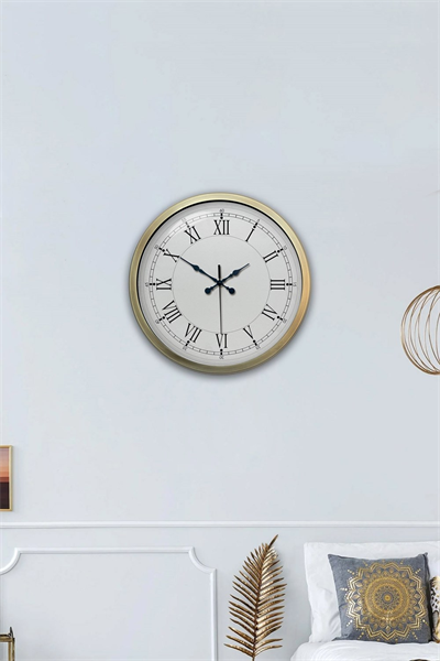 Retro Modern Roma Rakamlı 40 Cm Metal Duvar Saati