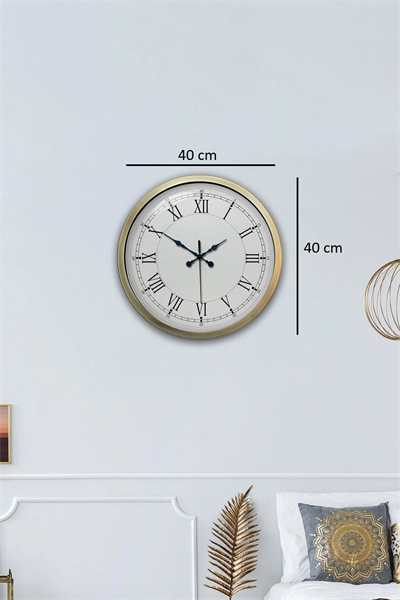 Retro Modern Roma Rakamlı 40 Cm Metal Duvar Saati