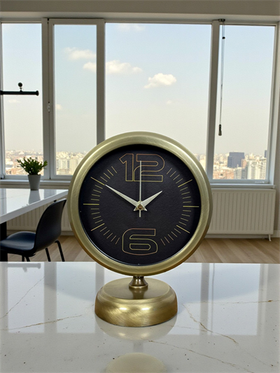 Retro Modern Tasarım 25 x 20 Cm Metal Masa Saati