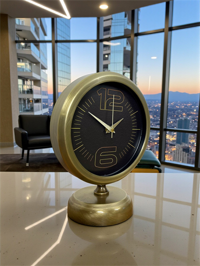 Retro Modern Tasarım 25 x 20 Cm Metal Masa Saati