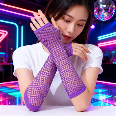 Retro Mor File Parmaksız Eldiven 26 cm