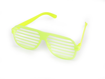 Retro Neon Fosforlu Panjur Gözlük 12 Adet – 80’ler 90’lar Parti Stili