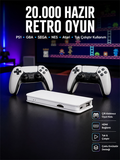 Retro Oyun Konsolu – 20.000 Yüklü Oyun