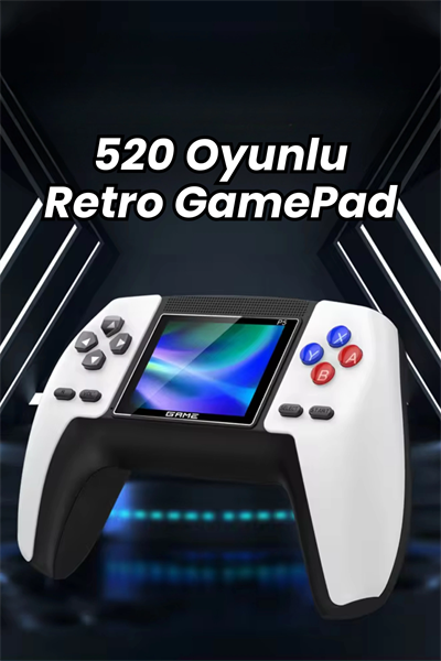 Retro Oyun Konsolu, 520 Oyunlu, TV Bağlantılı, Beyaz Kumandalı Klasik Oyun Cihazı