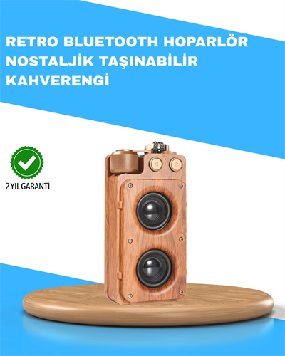 Retro Radyo Tasarım Bluetooth Hoparlör 1800mAh Uzun Çalma Süresi