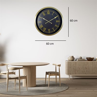 Retro Roma Rakamlı 60 x 60 Cm Metal Duvar Saati