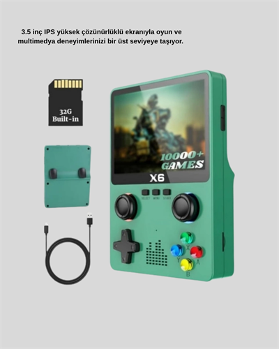 Retro Taşınabilir Konsol 3.5 IPS Ekran Ergonomik Çift LR Kontrollü