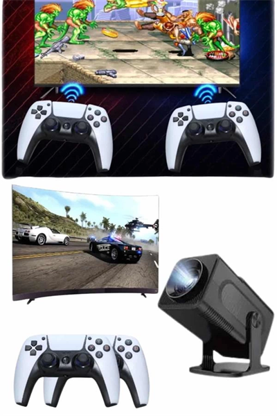 Retro Video Oyunu Konsolu Android Tv El Oyun Konsolu WIFI Taşınabilir Projeksiyon Cihazı