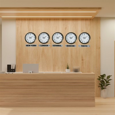 Retro World Time Series 36 Cm Metal Tabelalı Dünya Saati