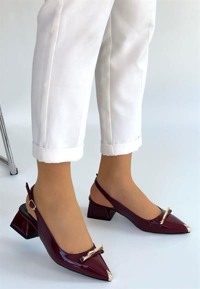 Ricy Bordo Rugan Topuklu Ayakkabı