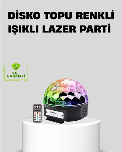 Ritim Hassasiyetli Bluetooth Hoparlörlü Disko Işığı Döner LED Efektli