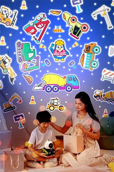 Robot Projeksiyon Gece Lambası Hoparlörlü Şarjlı Yıldızlı Gökyüzü Temalı Led Projeksiyon Lambası