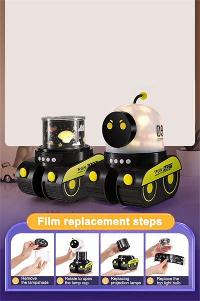 Robot Projeksiyon Gece Lambası Hoparlörlü Şarjlı Yıldızlı Gökyüzü Temalı LED Projeksiyon Lambası