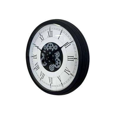 Roma Signature 60 Cm Çarklı Siyah Duvar Saati