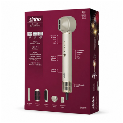 Rose Gold Air Brush 5in1=bukle-hacimle-düzleştir-2-fırça Saç Kurutma - Şekil Makinesi 1300w3-kdm.hız - Derece Shd-1729 Bx40