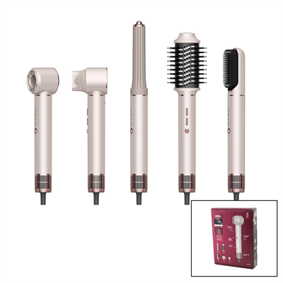 Rose Gold Air Brush 5in1=bukle-hacimle-düzleştir-2-fırça Saç Kurutma - Şekil Makinesi 1300w3-kdm.hız - Derece Shd-1729 Bx40
