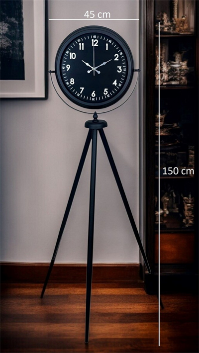 Royal Black Tripod Ayaklı Modern Tasarım Saat