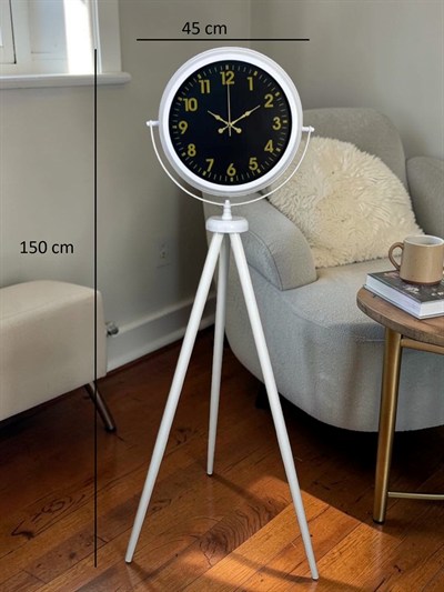 Royal Gold Rakamlı Beyaz Tripod Ayaklı Saat