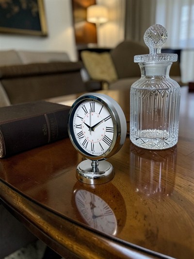 Royal Krom Roma Rakamlı 25 x 20 Cm Metal Masa Saat