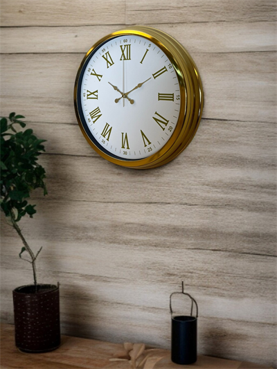 Royal White Gold 40 Cm Metal Duvar Saati