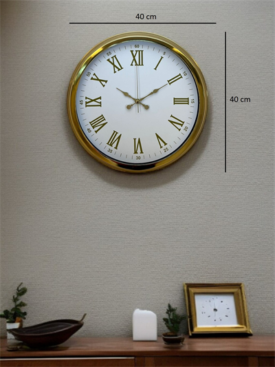 Royal White Gold 40 Cm Metal Duvar Saati