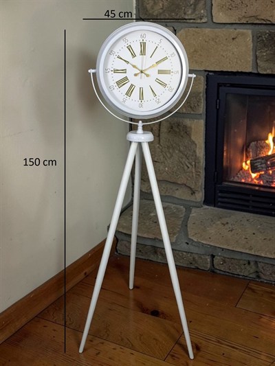 Royal White Gold Roma Rakam Tripod Ayaklı Saat