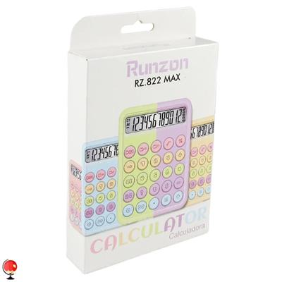 Runzon Renkli Hesap Makinesi Yuvarlak Uçlu 12 Hane Mavi RZ-822 (3936)