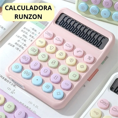 Runzon Renkli Hesap Makinesi Yuvarlak Uçlu 12 Hane Mavi Rz-822 Bx40