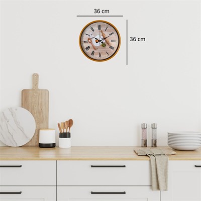 Rustic Kitchen Turuncu 36 Cm Duvar Saati