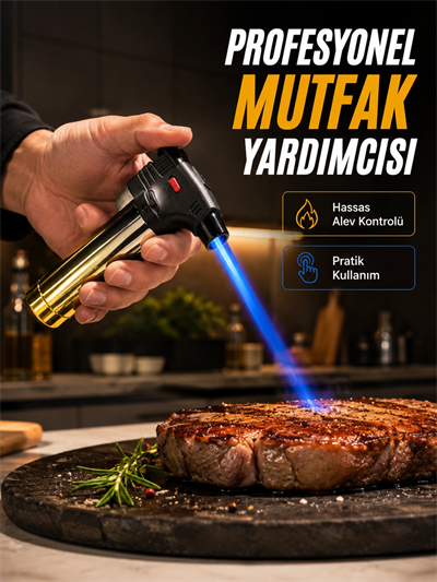 Rüzgar Ateşli Pürmüz Çakmak Ayarlanabilir Alev Güçlü Jet Alevli Gazlı Çakmak