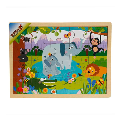 S01002909 WOODEN PUZZLE VEHICLES ANMALS 5 PCS 2 AST