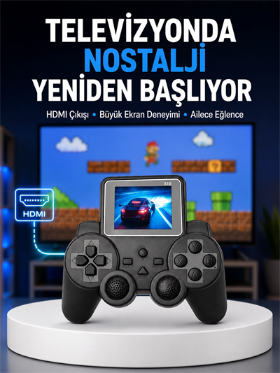 S10 Gamepad HDMI TV Bağlantılı 520 Klasik Retro Oyun 2025 Seri Orijinal Yeni Nesil