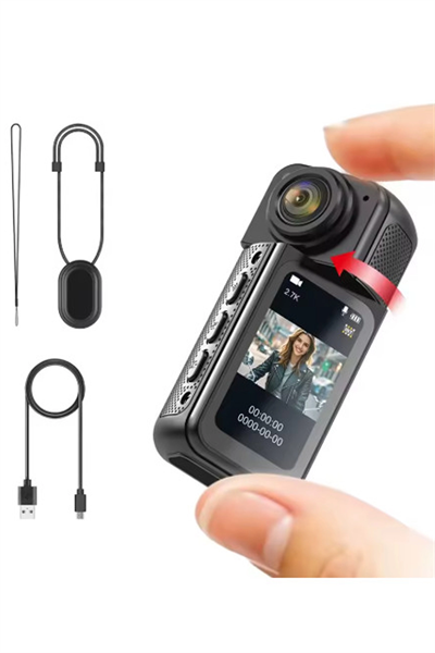 S70 Mıknatıslı Yaka Kamerası Hd Kalite, 30 Fps, Kolay Bağlantı, Boyun Askısı 2.7k Siyah