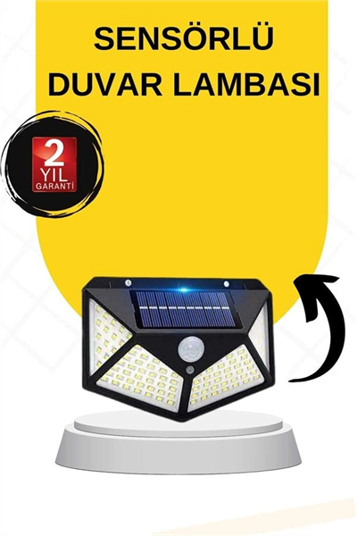 SENSÖRLÜ GÜNEŞ ENERJİLİ DUVAR LAMBASI
