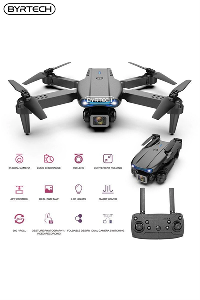 SH Kaydı Gerektirmeyen Drone - Renk: Siyah, Kamera Özelliği: 4K, GPS, Uçuş Mesafesi: 1000M-2000M