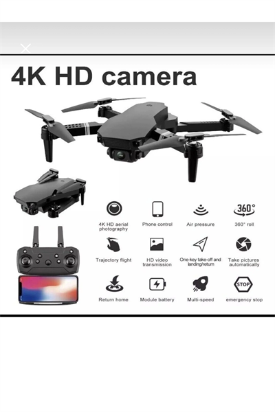 SH Kaydı Gerektirmeyen Drone - Renk: Siyah, Kamera Özelliği: 240P, Uçuş Mesafesi: 0-100M