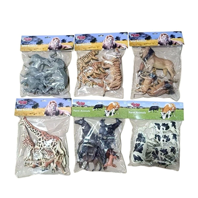 SH-P9904-07AL 6 AST 7PCS ASLAN-KAPLAN-ZÜRAFA-İNEK-FİL(Belirtilen fiyat, tekli satış için adet fiyatıdır.)