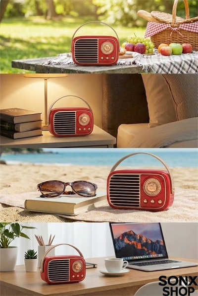 SONX Nostaljik Retro Bluetooth  - FM Radyo, USB ve Bluetooth Kablosuz Hoparlör