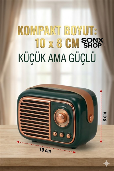SONX Nostaljik Retro Bluetooth  - FM Radyo, USB ve Bluetooth Kablosuz Hoparlör